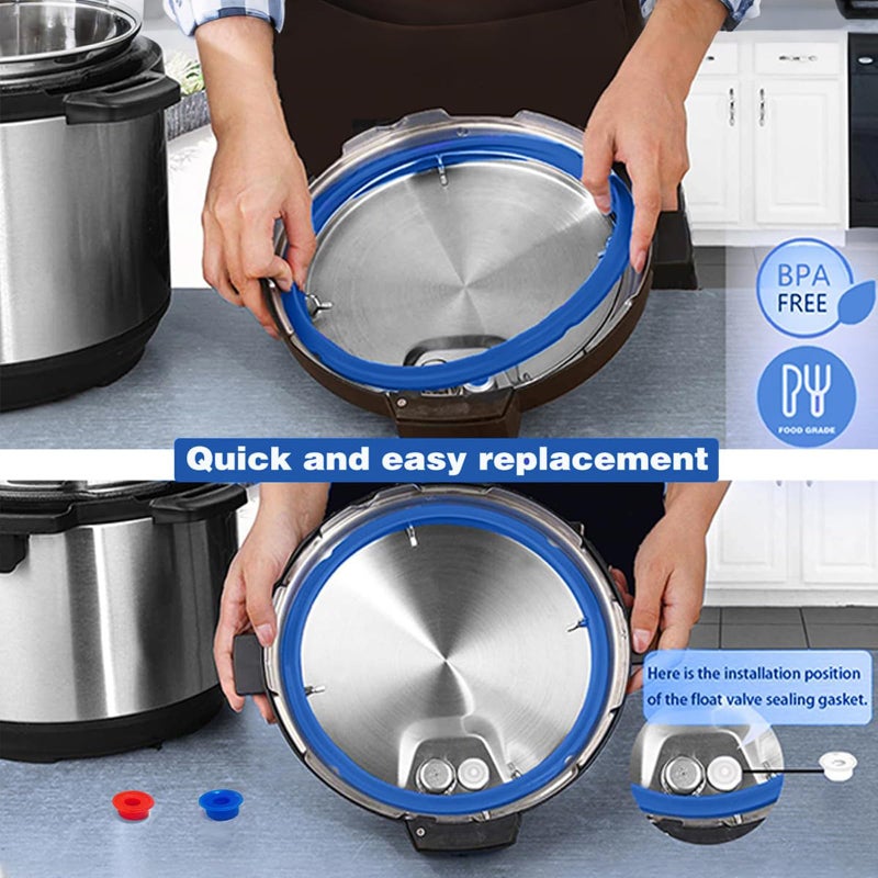 Fuator 3 Pack Sealing Ring 6 Qt for Instant Pot Sealing Rings Replacement for 5/6Qt Instant Pot Seal, With 3 Float Valve Caps, Food-grade Silicone Instapot Gasket 5&6Qt, Fit for DUO DUO Plus 6 Quart - Image 5